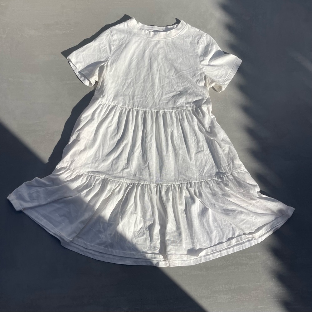 White Cotton Babydoll T-Shirt Dress